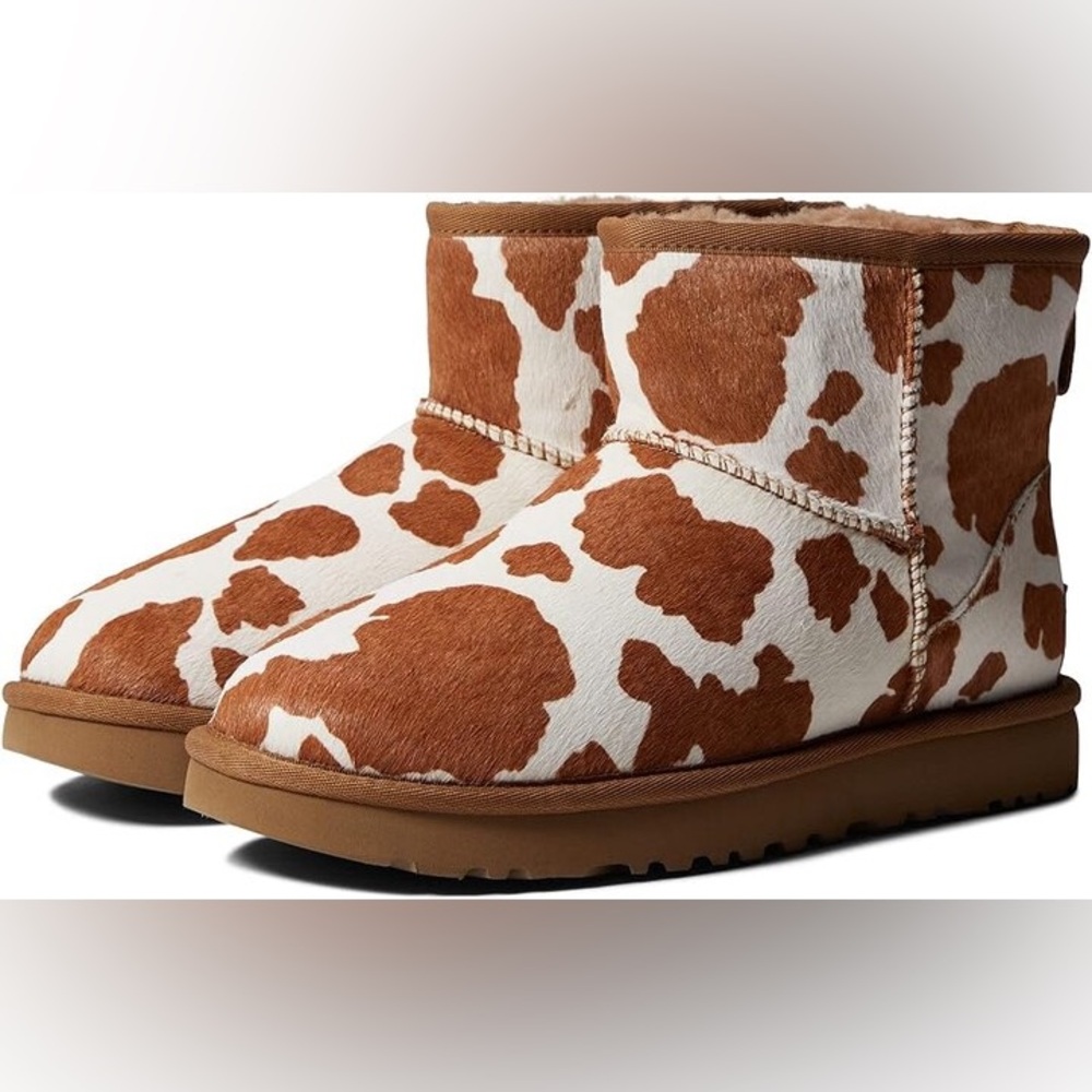 Cow Print Classic Mini Boots Women’s 8